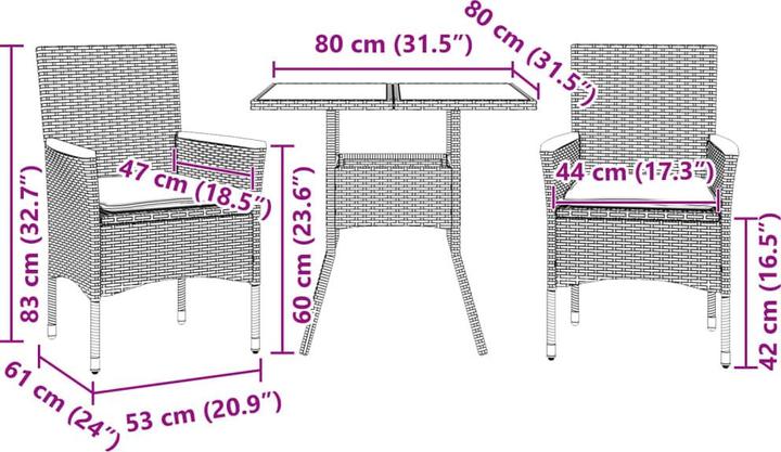 Produktbild vidaXL Garten Essgruppe