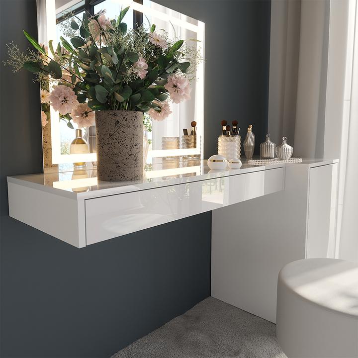 Produktbild Vicco Schminktisch Sherry, Weiss, 100 cm 4 Teile (100 x 40.10 x 65 cm)