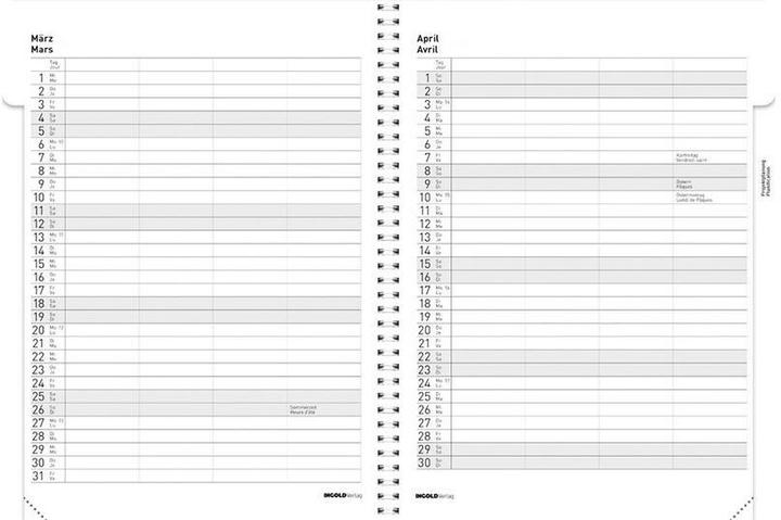 Immagine prodotto Edizione dell'agenda (230 x 305 mm, 1 giorno / 2 pagine)