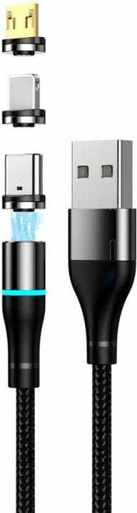 Actual product image Setty USB magnetic cable 1m 2A nylon black (1 m, 10 W)