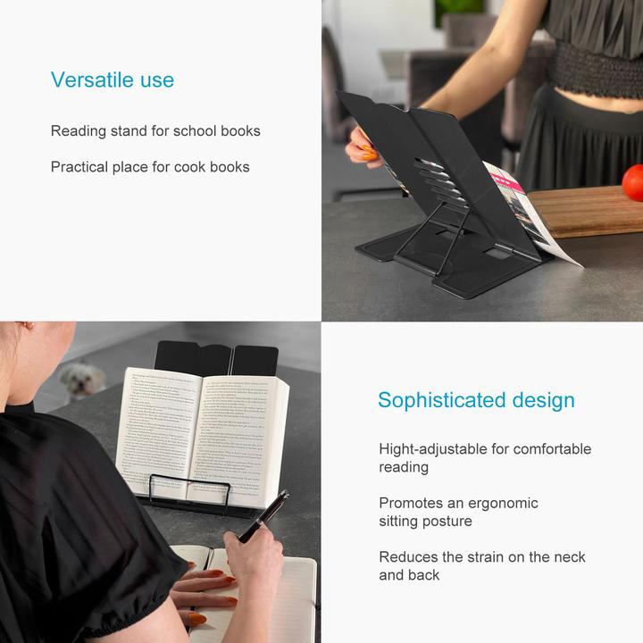 Actual product image Intirilife Reading stand Height-adjustable book stand for school office desk
