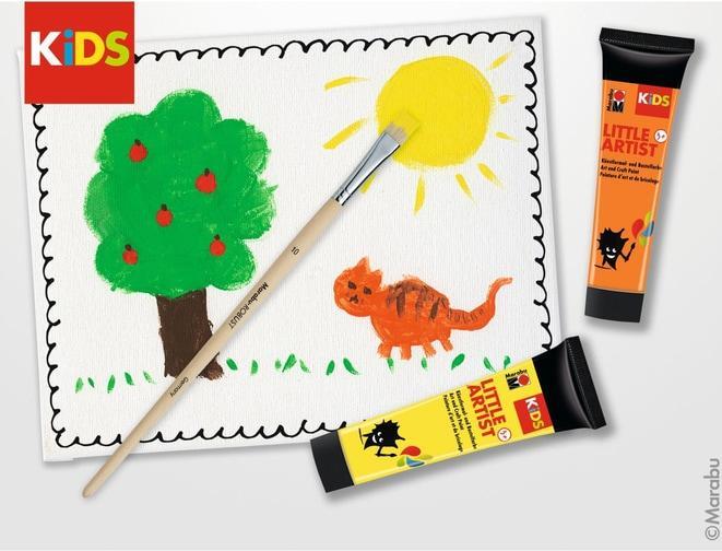 Actual product image Marabu Little Artist Art Box KiDS (Yellow, Green, Blue, Red, Brown, Beige, 36 ml)