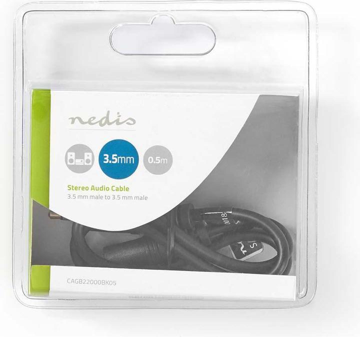 Produktbild Nedis CAGB22000BK (0.5M) (0.50 m, 3.5mm Klinke (AUX))