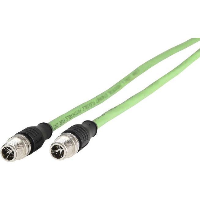 Metz Connect Verbindungsleitung M12 ST-M12 ST, 8-pol X-kodiert (S/FTP, CAT6a, 10 m), Netzwerkkabel