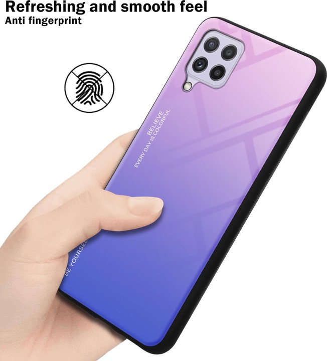 Productafbeelding Cadorabo TPU 2 Kleuren Glazen Hoesje (Samsung Galaxy M22, Samsung Galaxy A22, Samsung Galaxy A32)