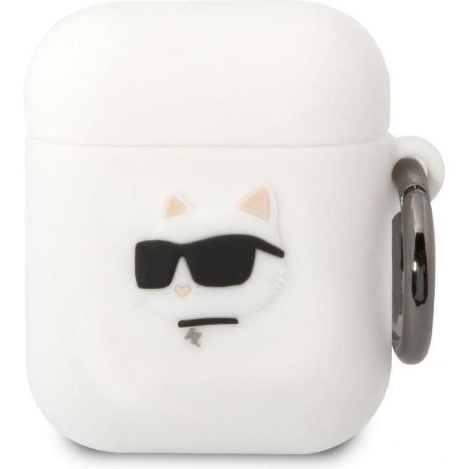 Karl Lagerfeld Airpods 1/2 3D Logo NFT Choupette Head Silicone Case (Kopfhörer Tasche), Kopfhörertasche + Schutzhülle, W...