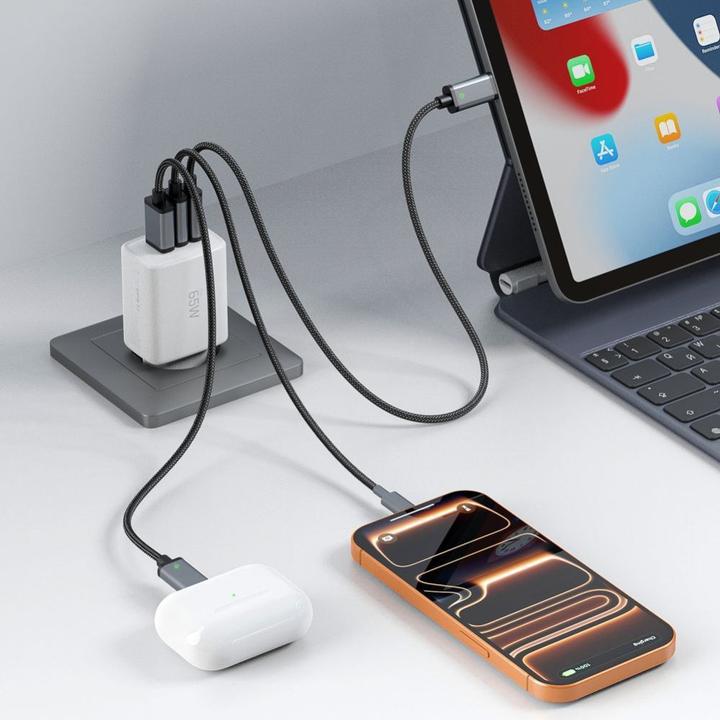 Image du produit Tech-Protect NCA65W-GAN USB-A, 2xUSB-C Netzladegerät PD 65W / QC3.0 Weiss (65 W, 3 ports)