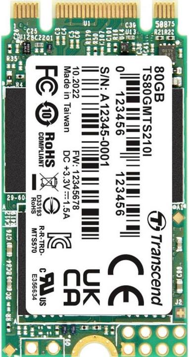 Image du produit Transcend SSD interne M.2 TS80GMTS210I (M.2 2242)