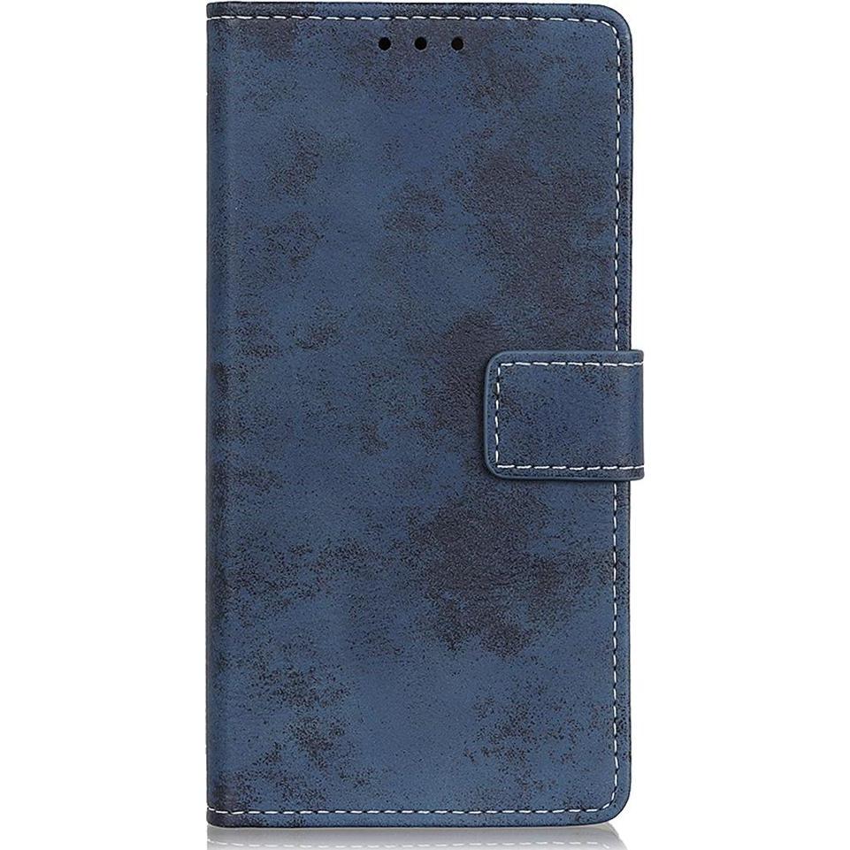 Cover-Discount iPhone 13 Pro Max - Vintage Etui Wildleder Optik blau (Apple iPhone 13 Pro Max), Smartphone Hülle, Blau