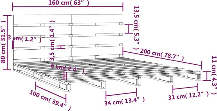 Image du produit vidaXL Bettrahmen (160 x 200 cm)
