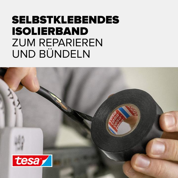 Actual product image tesa Electrical insulating tape, heat-resistant adhesive tape for insulating, repairing & bundling (15 mm)