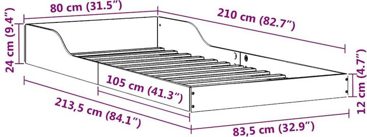 Actual product image vidaXL Plattformbettgestell (80 x 210 cm)