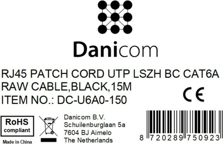 Produktbild Dsit CAT6a Netzwerkkabel 100% Kupfer (U/UTP, CAT6a, 15 m)