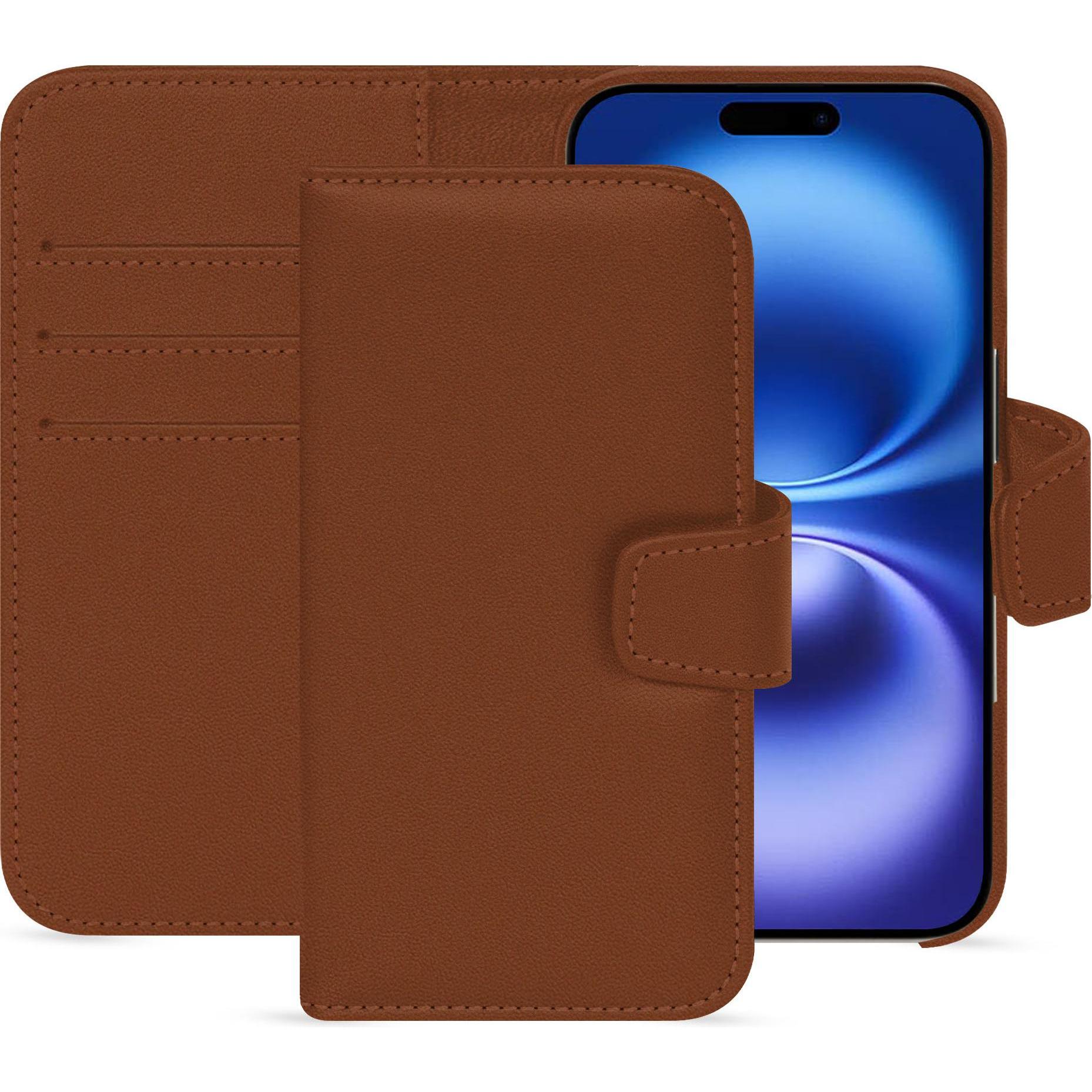 Noreve Lederschutzhülle Apple iPhone 16 (Apple iPhone 16), Smartphone Hülle, Braun