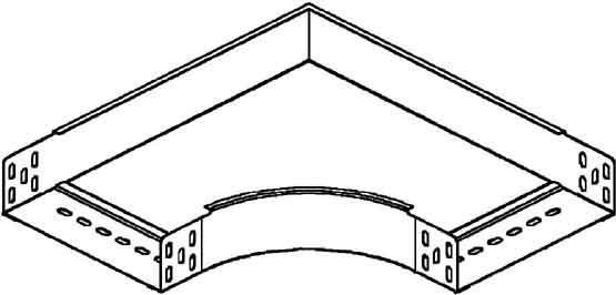 Actual product image Niedax NIE RES60.250 Arch 90Â° 60x252mm with ungel.en side rails bandverz.
