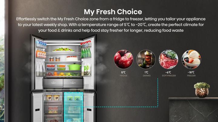 Actual product image Hisense Cross door refrigerator RQ768N4GBE ČR (591 l)