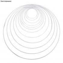 Rayher Coated metal rings, 20cm, white