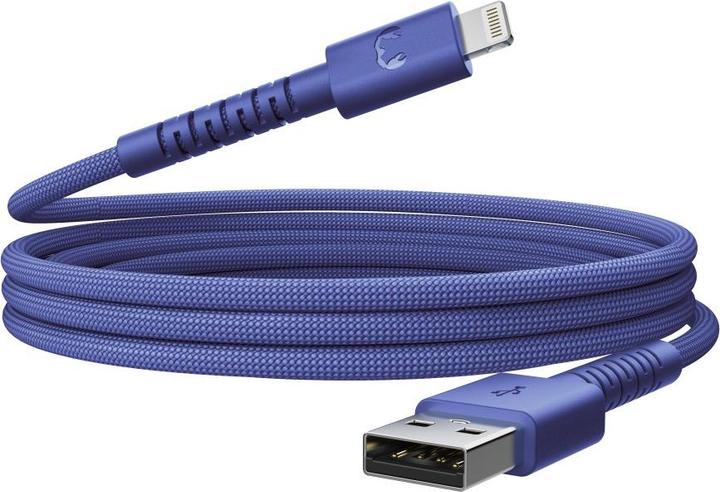 Image du produit Fresh'N Rebel Fresh 'n Rebel USB-A zu Lightning silicone geflochtenes Kabel "FlexWave" 2m, True Blue (2 m, 12 W)