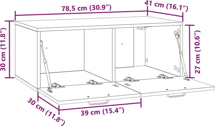 Produktbild vidaXL Wandaufbewahrung (41 x 78.50 x 30 cm)