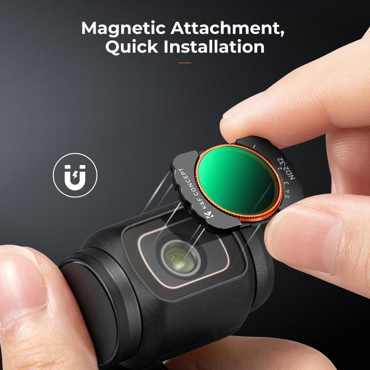 Image du produit K&F Concept Magnétique ND2-ND32, HD, revêtement vert antireflet, étanche et résistant aux rayures sur une face