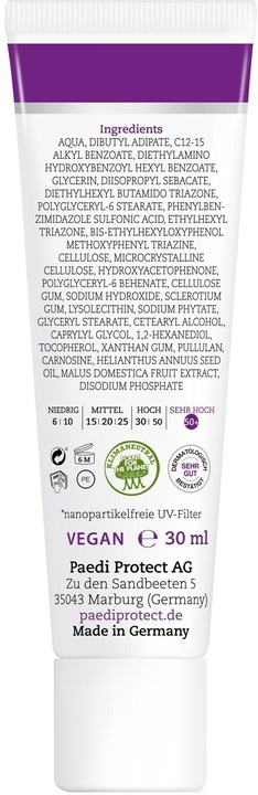 Produktbild Paediprotect Gesichtssonnencreme (Sonnencreme, SPF 50, 30 ml, 45 g)