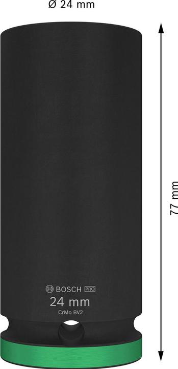 Produktbild Bosch Professional Zubehör PRO Impact Steckschlüsseleinsatz, 1/2", 24 mm, tief (24 mm)
