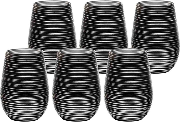 Produktbild Stölzle Twister meets Elements Longdrinkbecher 465ml, Schwarz-Silber (0.05 l, 1 x)