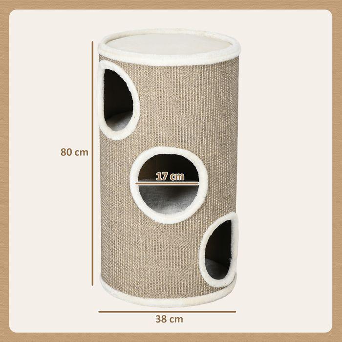 Actual product image Swisshandel24 Kratztonne Katzen, Katzenkratzbaum 70cm (70 cm, Brown)