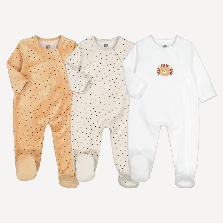 La Redoute Collections 3er-Pack Samt-Strampler