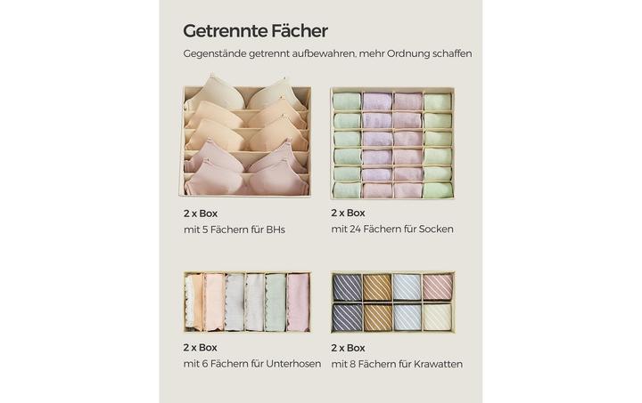 Produktbild Songmics Flatbox Beige, Materialtyp: Textil, Material: Textil (22.50 cm, 8x)