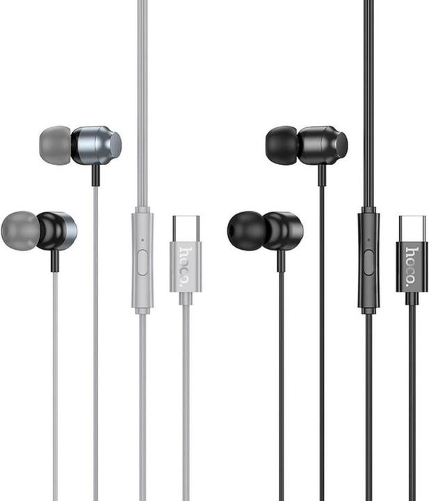 Image du produit Hoco Wired headphones M122 Power metal universal digital earphones with microphone Type-C Black (Filaire)
