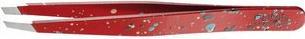 Actual product image Rubis Pinzette Actionpainting schräg, rot, Inox