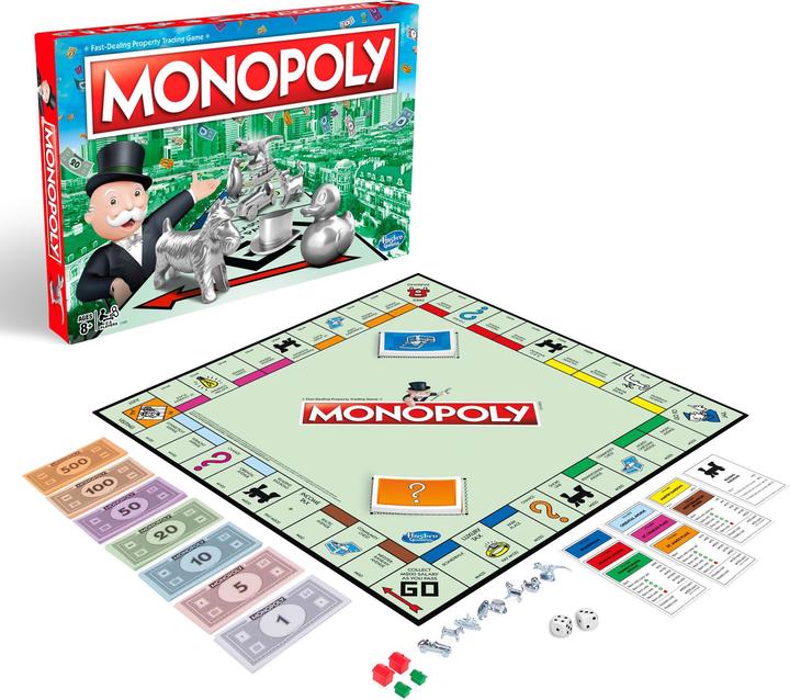 Actual product image Hasbro Gaming Monopoly Classic (French, German, Italian, 2 - 6 Players)