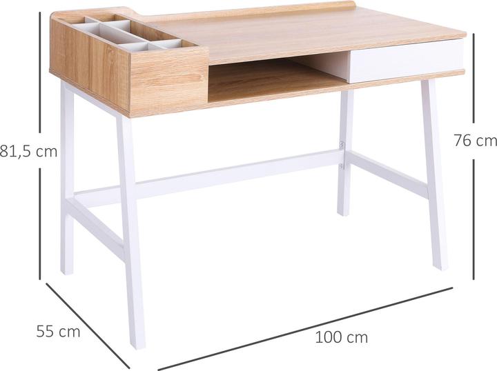 Image du produit Homcom Bureau Design industriel tendance, structure métallique avec surface peinte par poudrage (100 x 55 x 81,5 cm)