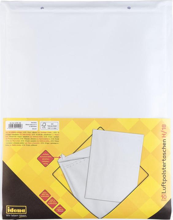 Idena Sacchetti a bolle d'aria H/18 adesivi bianchi 29x37cm (1 pz.)