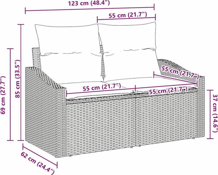 Produktbild vidaXL Gartensofa