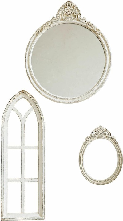 Image du produit Loberon Spiegel mit Deko-Fenstern im 3er Set Morilev antikweiss (60 x 20 x 2,5 cm)