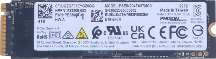 Immagine prodotto HP 4TB PCIe SSD, 4TB, PCIe-4x4, Solid State Drive (4000 GB, M.2 2280)