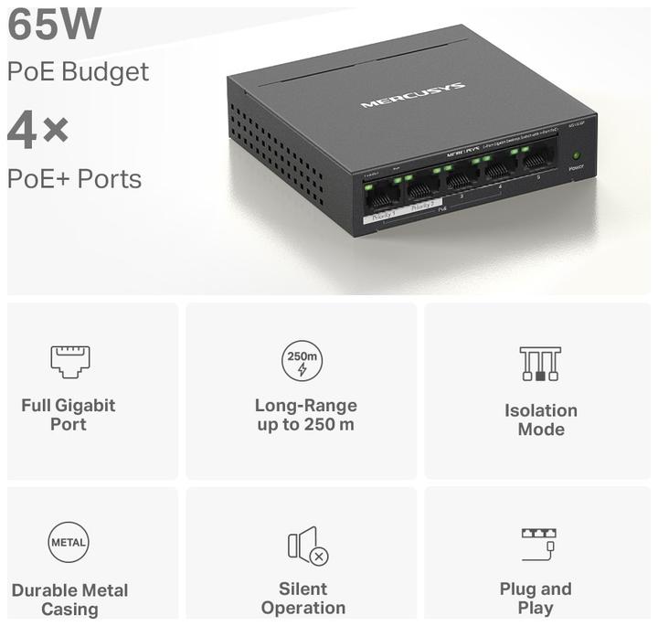 Produktbild Mercusys MS105GP (5 Ports)