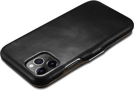 Produktbild iCarer iPhone 11 Pro - Luxury Series (Side-open) Echtleder Flip-Case, schwarz (Apple iPhone 11 Pro)