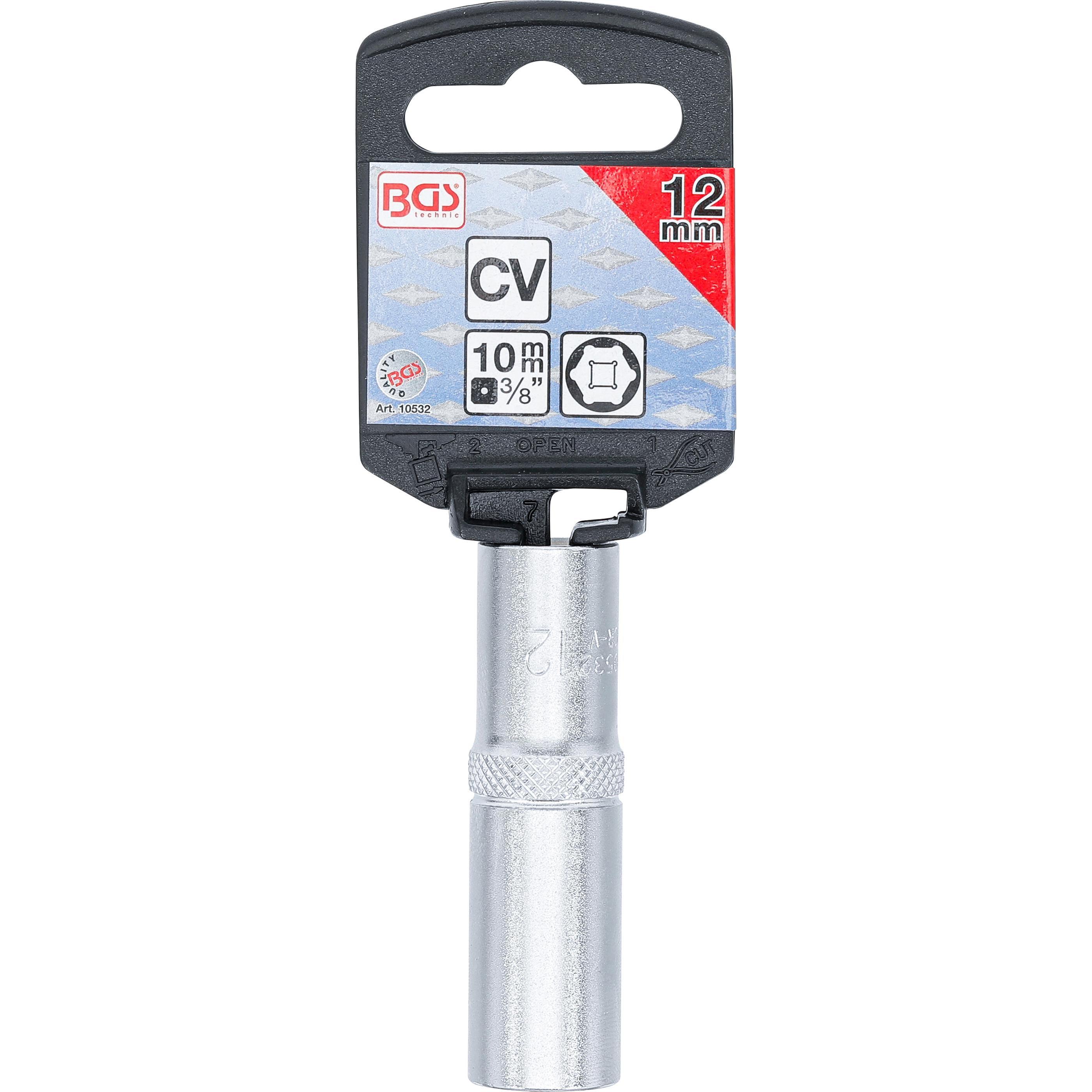 Thumbnail - BGS, Steckschlüssel + Stecknuss, Steckschlüssel-Einsatz Sechskant, tief Antrieb Innenvierkant 10 mm (3/8") SW 12 mm (12 ...