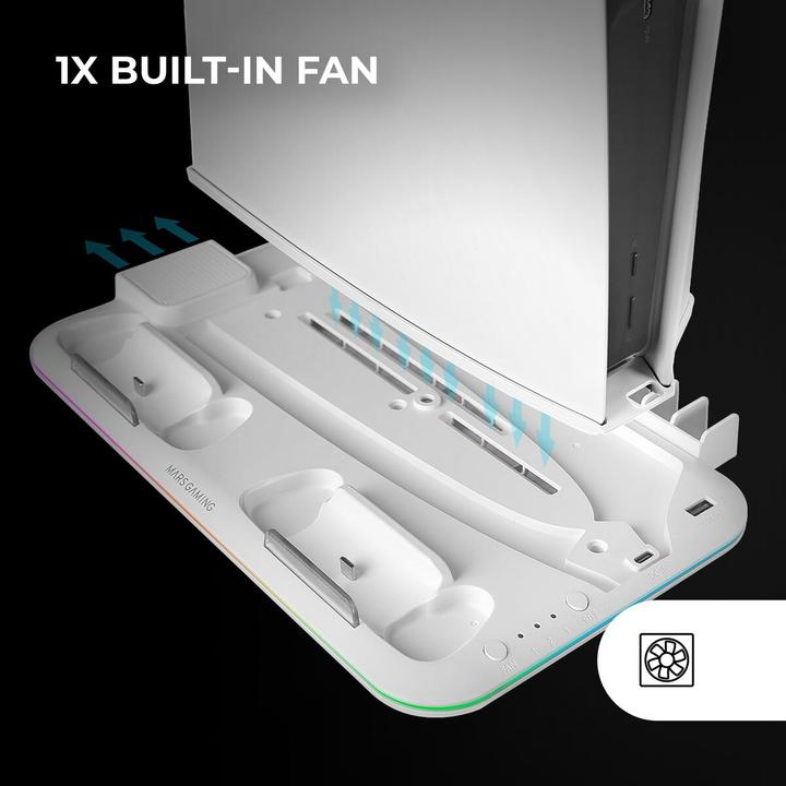 Image du produit Mars Gaming Support Multifonction Mps5-B2 RGB Pour Ps5 (Blanc) (Filaire)