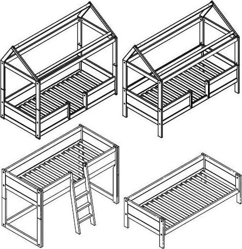 Produktbild Lifetime Kidsrooms 4 in 1 Hausbett (90 x 200 cm)