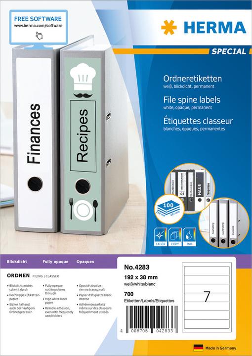 Actual product image HERMA Folder labels A4