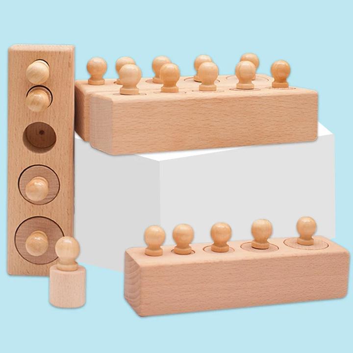 Actual product image Activity Board Knobbed Cylinder Socket sensory development toy hand-eye coordination for children 3 years