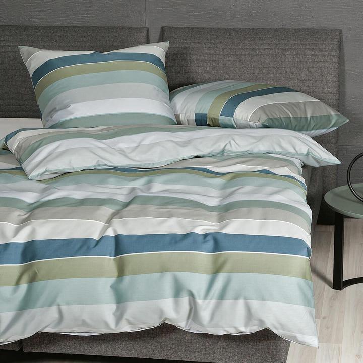 Produktbild Janine Mako-Satin Bettwäsche J.D. 87097 salbeigrün eukalyptus (Bettwäsche Set, 155x220 cm + 80x80 cm)