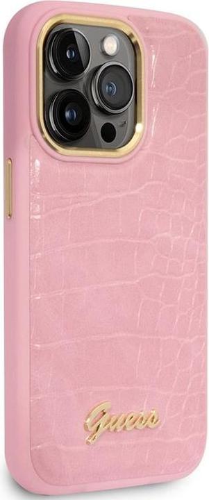 Image du produit Guess GUHCP14XHGCRHP iPhone 14 Pro Max 6,7" różowy/pink étui rigide Collection Croco (Apple iPhone 14 Pro Max)
