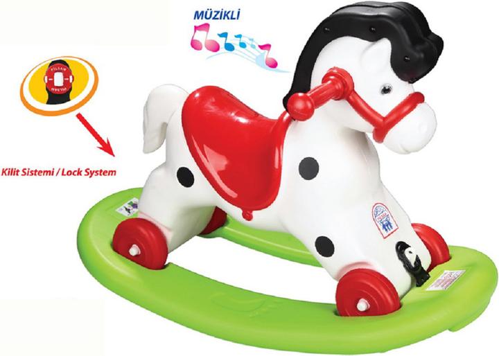 Actual product image Pilsan Rocking Horse 2 in 1, with music