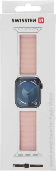 Immagine prodotto Swissten Fascia in silicone per Apple Watch - Magnetica 42/44/45/49 mm Rosa/Cappuccino (Silicone, 3, 4, Apple Watch Series 1, Oltranzista)