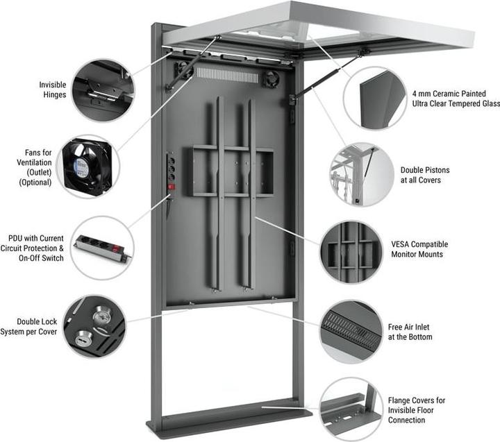 Image du produit DSS Stèle d'intérieur Portrait, écran 49", 4mm